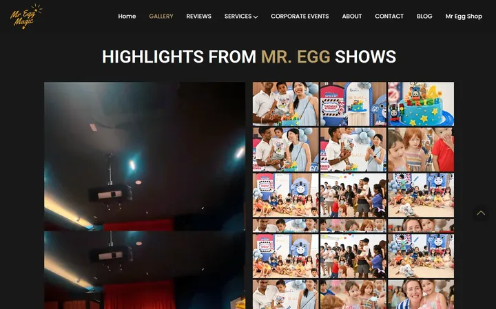 Mregg Magic website, built by Xpert Solutions