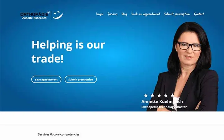 Ortho Website website, built by Xpert Solutions